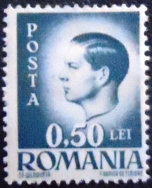 Selo postal da Romênia de 1945 Michael I of Romania 50