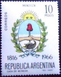 Selo postal da Argentina de 1966 Mendoza