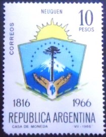 Selo postal da Argentina de 1966 Neuquen