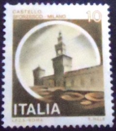 Selo postal da Itália de 1980 Castello Sforzesco