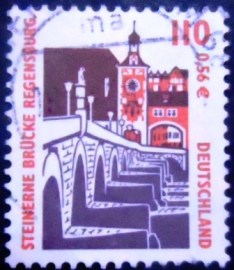 Selo postal da Alemanha de 2000 Stone bridge