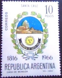 Selo postal da Argentina de 1966 Santa Cruz