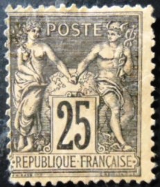Selo postal da França 1886 Peace and commerce Type Sage