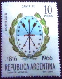 Selo postal da Argentina de 1966 Santa Fé