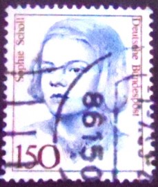 Selo postal da Alemanha de 1991 Sophie Scholl