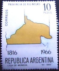 Selo postal da Argentina de 1966 Rio Negro
