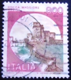 Selo postal da Itália de 1980 Castles Assisi