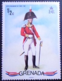 Selo postal de Granada de 1971 67th Regiment of Foot