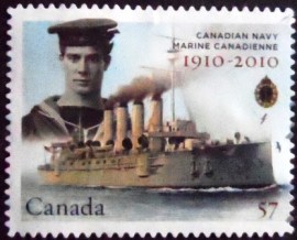 Selo postal do Canadá de 2010 HMCS Niobe