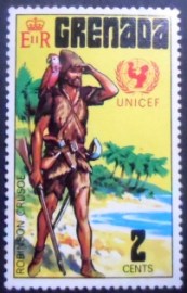 Selo postal de Granada de 1972 Robinson Crusoe