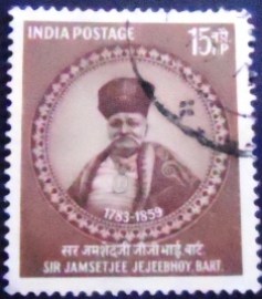 Selo postal da Índia de 1959 Sir Jamsetjee Jejeebhoy