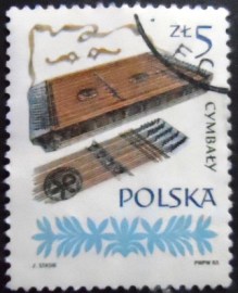 Selo postal da Polônia de 1984 Dulcimer with Palcot