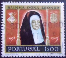 Selo postal de Portugal de 1958 Queen Leonora 1$
