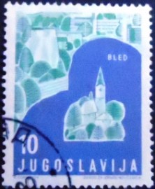 Selo postal da Iuguslávia de 1959 Bled
