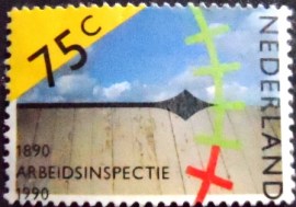 Selo postal da Holanda de 1990 Centenary of Labour Inspectorate