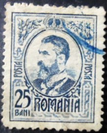 Selo postal da Romênia de 1908 Carol I of Romania