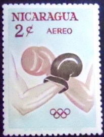 Selo postal da Nicarágua de 1963 Boxing