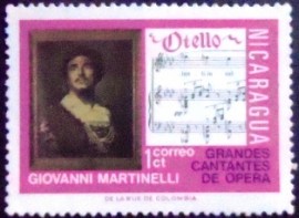 Selo postal da Nicarágua de 1975 Giovanni Martinelli