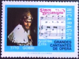 Selo postal da Nicarágua de 1975 Tito Gobbi