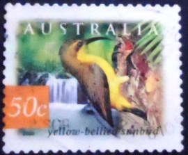 Selo postal da Austrália de 2003 Yellow-bellied Sunbird
