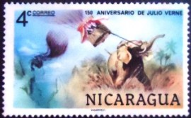 Selo postal da Nicarágua de 1978 Five Weeks In A Balloon