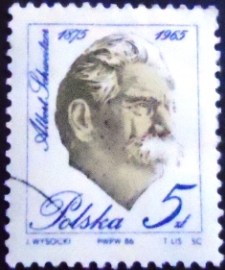 Selo postal da Polônia de 1986 Albert Schweitzer