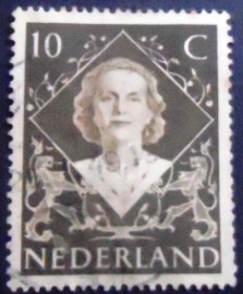 Selo postal da Holanda de 1948 Queen Juliana 10