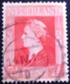 Selo postal da Holanda de 1944 Queen Wilhelmina 7½