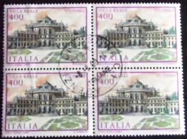 Quadra de selos da Itália de 1984 Stupinigi