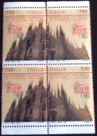 Quadra de selos da Italia 98 International Stamp Exhibition