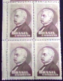 Quadra de selos postais de 1951 Silvio Romero