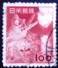 Selo postal do Japão de 1953 Cormorant fishing