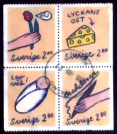 Série de selos postais da Suécia de 1992 Greetings Stamps