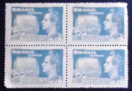Quadra de selos postais do Brasil de 1951 João Caetano