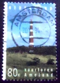 Selo postal da Holanda de 1994 Ameland lighthouse