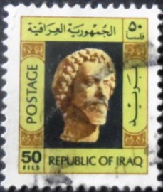 Selo postal do Iraque de 1976 Man's Head