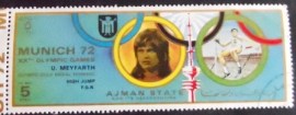 Selo postal de Ajman de 1972 Ulrike Nasse-Meyfarth