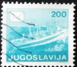 Selo postal da Iugoslávia de 1986 Ship