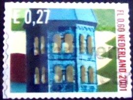 Selo postal da Holanda de 2001 Church tower windows