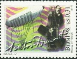 Selo postal do Brasil de 1998 Dirigível nº 1 M