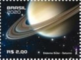 Selo postal do Brasil de 2020 Saturno
