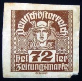 sello postal da Áustria de 1921 - Mercury 72