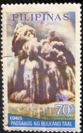 Selo postal aéreo das Filioinas 1968 Taal volcano