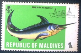 Selo postal Maldives 1973 Blue Martin