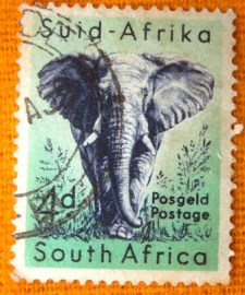 Selo postal comemoraivo Africa do sul  1959 African Elephant