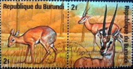 Selo postal Burundi 1976 Salt's Dik-Dik  e Thomson's Gazelle