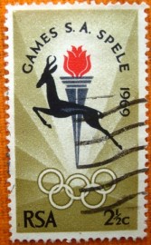 Selo postal comemorativo África do Sul 1969 S.A. Games