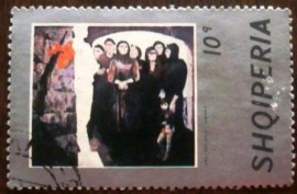 Selo postal comemorativo Albânia 1974 Widows by Sali Shijaku