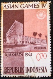 Selo postal comemorativo da Indonésia 1962 Asian Games