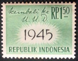 Selo postal comemorativo da Indonesia Readoption of 1945 Constitution 75